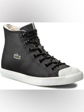LACOSTE faux fur lined leather ankle boots
